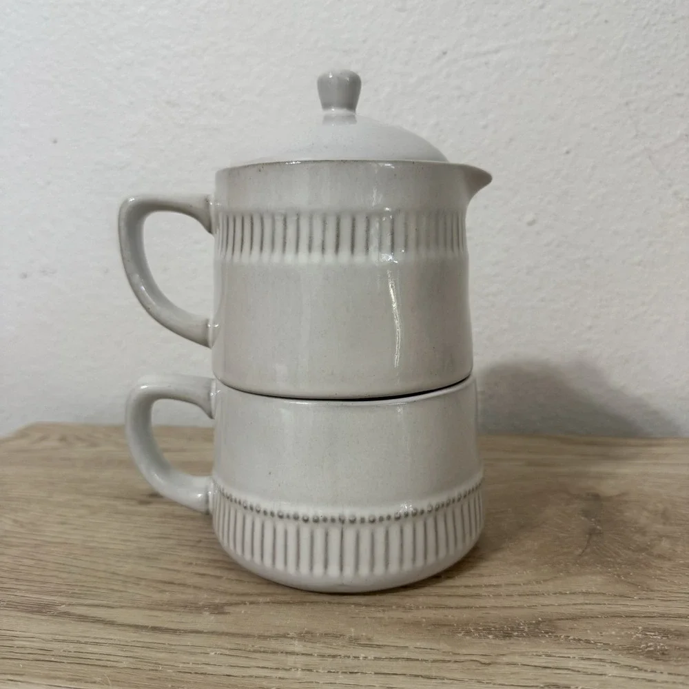 Hearth & Hand Magnolia Stoneware Coffee Pot & Mug Set Joanna Gaines‎ Tea Pot Cup
